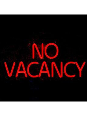 No Vacancy LED Neon Sign Red Dimmable LED No Vacancy Neon Light Office Theme
